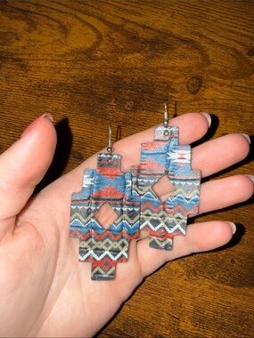 Handmade leather earrings